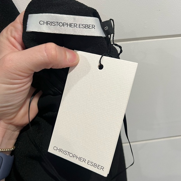 NWT Christopher Esber black halter tan dress - Picture 8 of 10